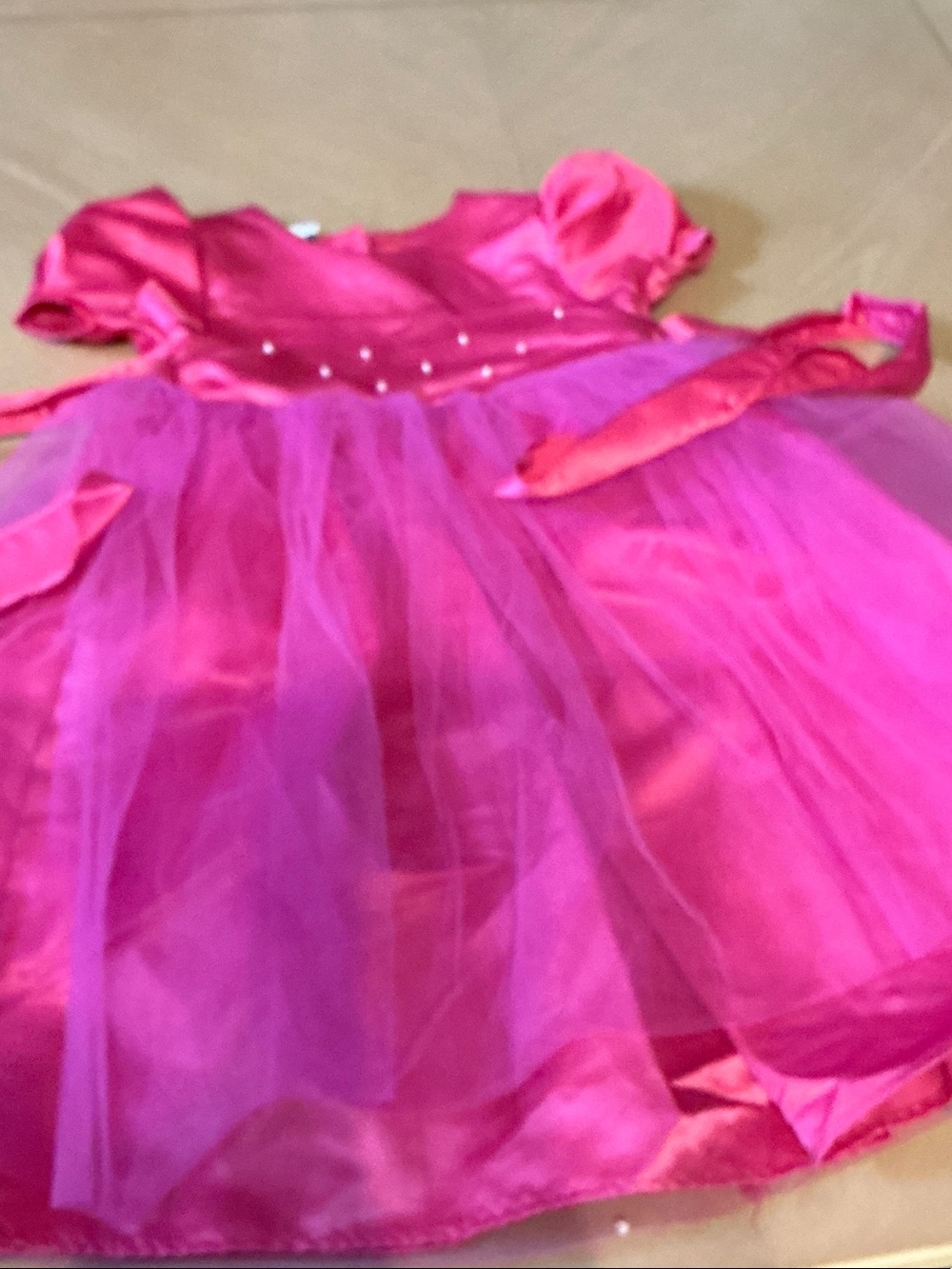 Girls Sparkle Tulle Party Dress - Bright Pink